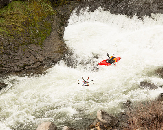 Kayaking Under Video UAV  multi-copter