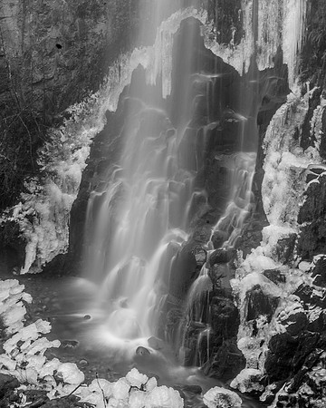 Icy Upper McChord Falls B&W