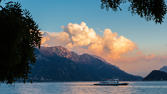 Lake Como Ferry Sunset